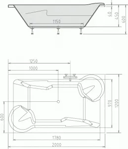 POLYSAN - DUO obdĺžniková vaňa 200x120x45cm, biela 16111