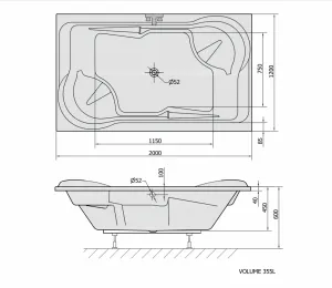 POLYSAN - DUO obdĺžniková vaňa 200x120x45cm, biela 16111