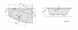 POLYSAN - EVIA R asymetrická vaňa 160x100x47cm, pravá, biela 12611