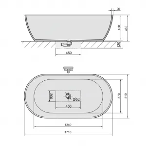 POLYSAN - REDUTA voľne stojaca vaňa liaty mramor 171x81x46cm, biela 72842