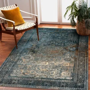 Koberec OMEGA MAMLUK rozeta / vintage, tmavomodrý