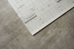PVC podlaha Olympic Monas 1 štvorce, tmavosivá