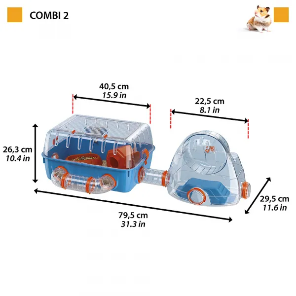 Ferplast klietka pre hlodavce Combi 2.2 79,5 x 29,5 x 26,3 cm