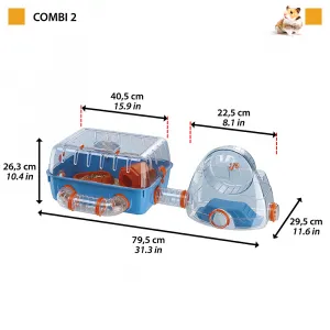 Ferplast klietka pre hlodavce Combi 2.2 79,5 x 29,5 x 26,3 cm