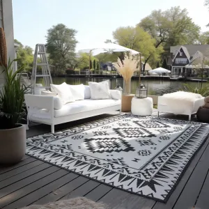 ELLE Decoration koberce Kusový koberec Gemini 106019 Black z kolekcie Elle – na von aj na doma - 80x150 cm