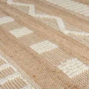 Flair Rugs koberce Behúň Jubilant Medina Jute Natural/Ivory - 60x230 cm
