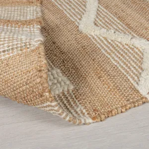 Flair Rugs koberce Behúň Jubilant Medina Jute Natural/Ivory - 60x230 cm