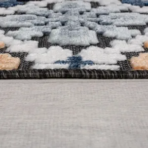 Flair Rugs koberce Behúň Plaza Aster Navy – na von aj na doma - 80x230 cm