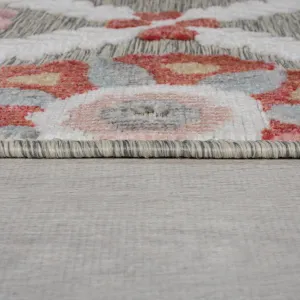 Flair Rugs koberce Behúň Plaza Flora Grey – na von aj na doma - 80x230 cm