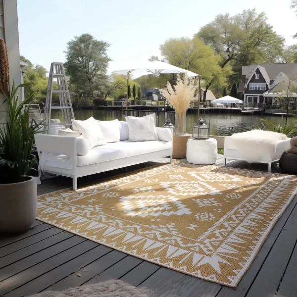 ELLE Decoration koberce Kusový koberec Gemini 106022 Ochre z kolekcie Elle – na von aj na doma - 80x150 cm