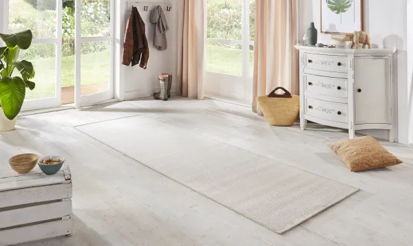 BT Carpet - Hanse Home koberce Behúň Nature 103531 Cream White – na von aj na doma - 80x450 cm