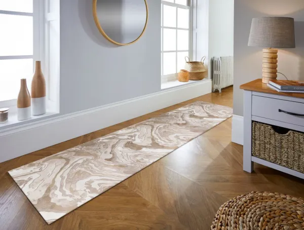 Flair Rugs koberce Behúň Eris Marbled Natural - 60x230 cm