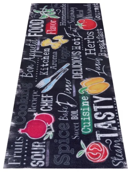 Hanse Home Collection koberce Behúň Cook & Clean 105730 Black Multicolored - 50x150 cm