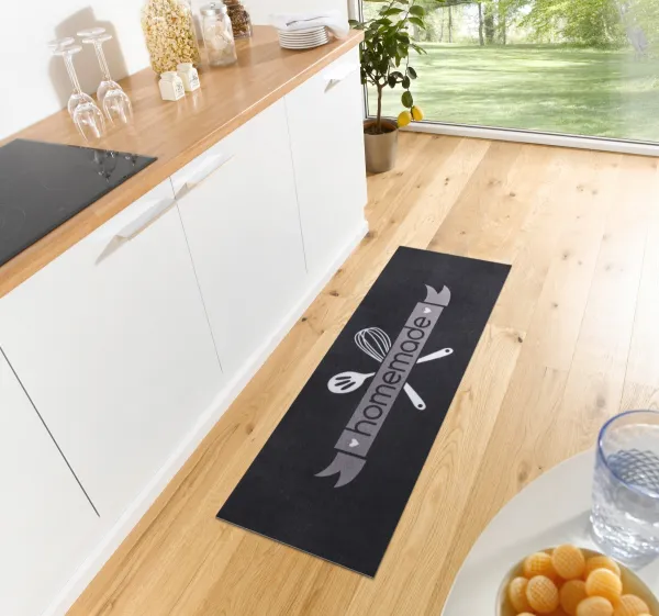 Hanse Home Collection koberce Behúň Cook & Clean 105732 Black White Grey - 50x150 cm