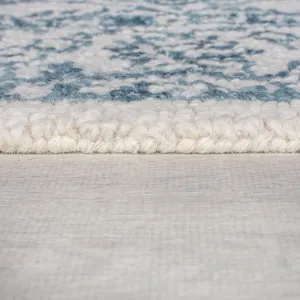 Flair Rugs koberce Kusový koberec Wool Loop Yasmin Ivory/Blue - 120x170 cm