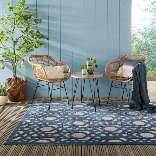 Flair Rugs koberce Kusový koberec Piatto Oro Blue – na von aj na doma - 80x150 cm
