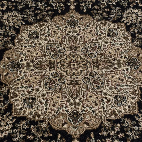 Koberec Kashmir Ornament, čierny / béžový