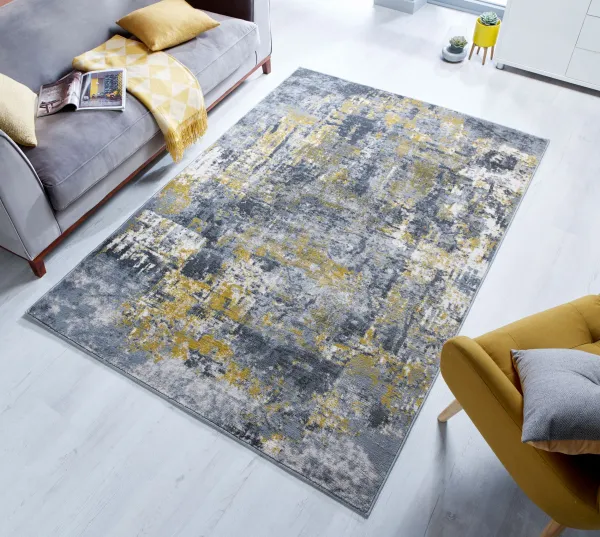 Flair Rugs koberce Kusový koberec Cocktail Wonderlust Grey / Ochre - 80x150 cm