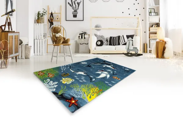 Detský kusový koberec DIAMOND Kids 24223/30 Blue 140x200 cm