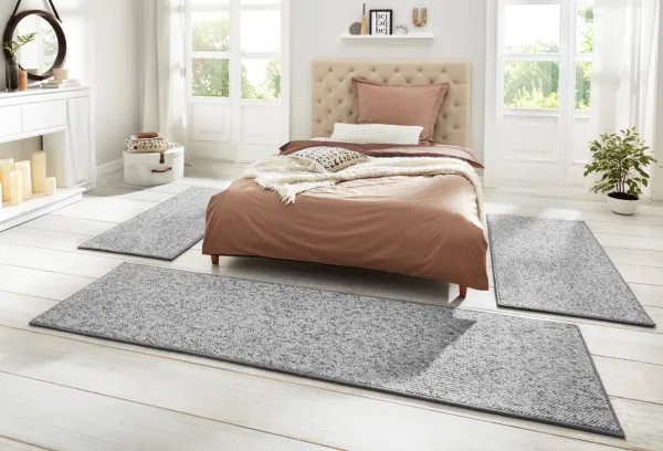 BT Carpet - Hanse Home koberce Spálňová sada Wolly 102840 Grey - 3 diely: 67x140 (2x), 67x250 (1x) cm