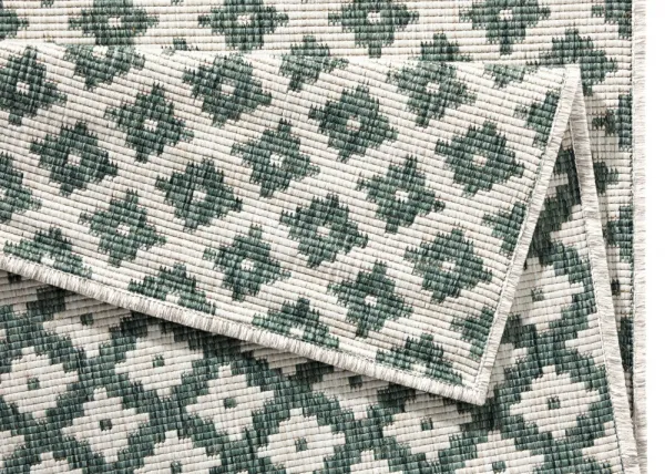 NORTHRUGS - Hanse Home koberce Kusový koberec Twin-Wendeteppiche 103125 grün creme – na von aj na doma - 80x350 cm