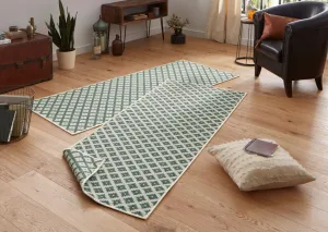 NORTHRUGS - Hanse Home koberce Kusový koberec Twin-Wendeteppiche 103125 grün creme – na von aj na doma - 80x350 cm