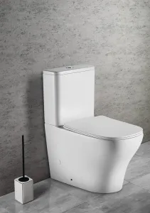 SAPHO - BELLO RIMLESS WC kombi, spodný/zadný odpad, biela PC103WR