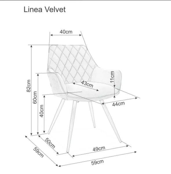 Signal Jedálenská stolička LINEA VELVET Varianta: Čierna / Bluvel 19