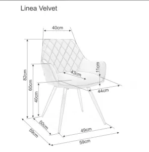 Signal Jedálenská stolička LINEA VELVET Varianta: Čierna / Bluvel 19