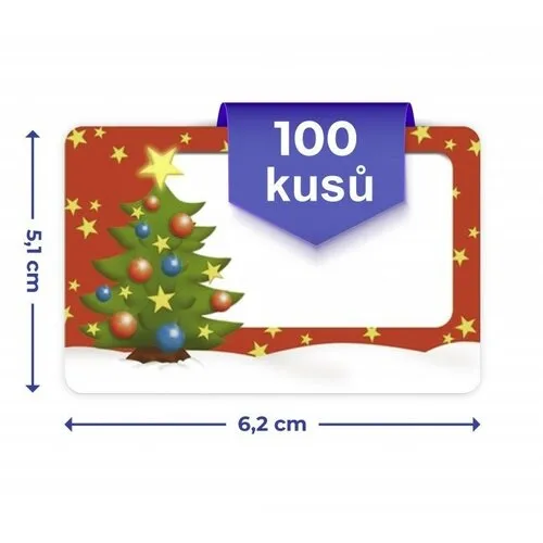 Samolepiace vianočné menovky na darčeky 100 ks