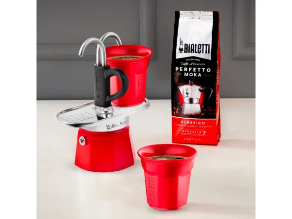 Darčeková súprava Bialetti Mini Express 2 šálky červená