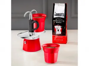 Darčeková súprava Bialetti Mini Express 2 šálky červená