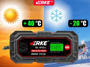 VERKE Mikroprocesorová autonabíjačka LCD 6V 12V 10A