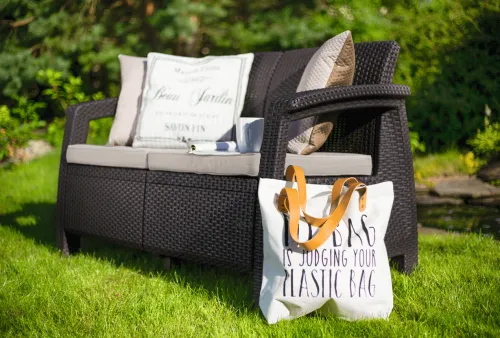 Záhradná pohovka CORFU LOVE SEAT Allibert Hnedá