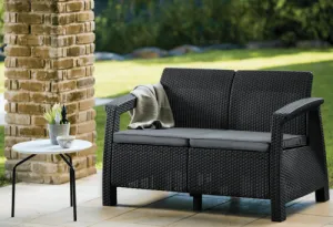 Záhradná pohovka CORFU LOVE SEAT Allibert Grafit