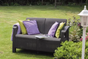 Záhradná pohovka CORFU LOVE SEAT Allibert Grafit