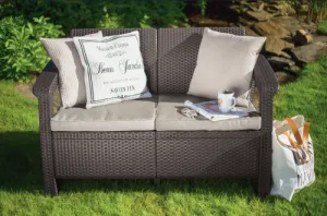 Záhradná pohovka CORFU LOVE SEAT Allibert Hnedá