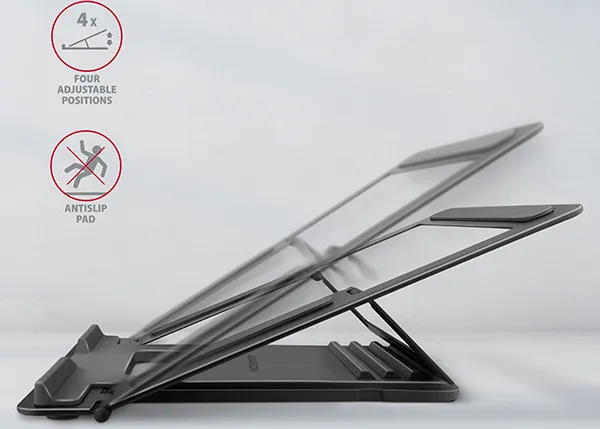 Nepřiřazeno AXAGON STND-L, hliníkový stojan pre notebooky 10" - 16", 4 nastaviteľné uhly