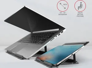 Nepřiřazeno AXAGON STND-L, hliníkový stojan pre notebooky 10" - 16", 4 nastaviteľné uhly