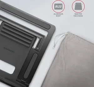 Nepřiřazeno AXAGON STND-L, hliníkový stojan pre notebooky 10" - 16", 4 nastaviteľné uhly