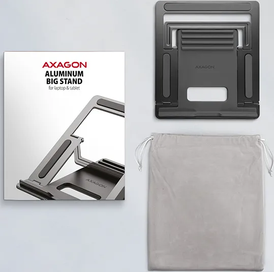 Nepřiřazeno AXAGON STND-L, hliníkový stojan pre notebooky 10" - 16", 4 nastaviteľné uhly