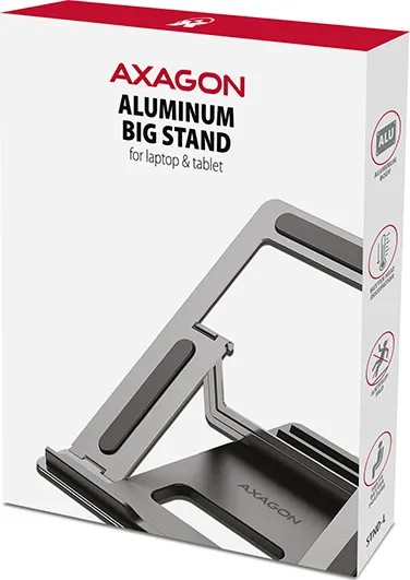 Nepřiřazeno AXAGON STND-L, hliníkový stojan pre notebooky 10" - 16", 4 nastaviteľné uhly