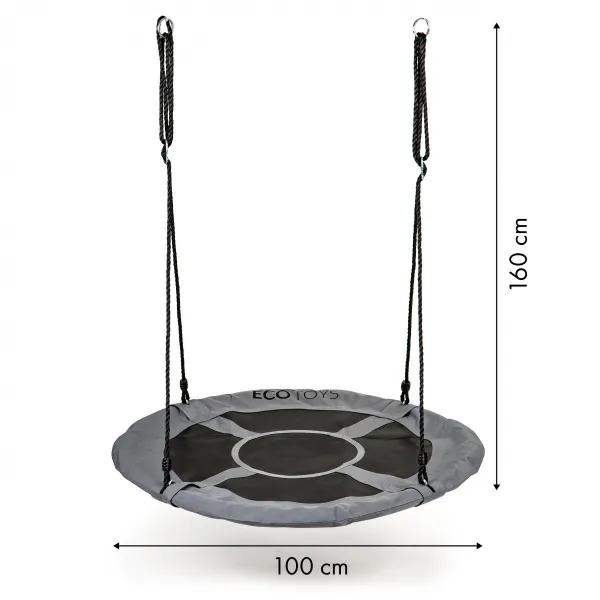 ECOTOYS Záhradná hojdačka Lexi 100 cm sivá