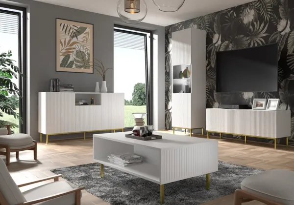 ARTBm Komoda RAVENNA B 3D3S 200 | biela matná Prevedenie: Biela matná / čierne nohy