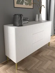 ARTBm Komoda RAVENNA B 2D3S 150 | biela matná Prevedenie: Biela matná / čierne nohy