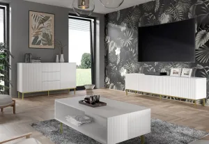 ARTBm Komoda RAVENNA B 3D3S 200 | biela matná Prevedenie: Biela matná / čierne nohy
