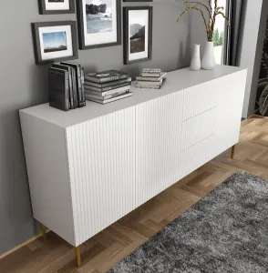 ARTBm Komoda RAVENNA B 3D3S 200 | biela matná Prevedenie: Biela matná / čierne nohy