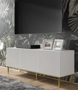 ArtBm TV stolík RAVENNA B 3D 150  | biela matná Prevedenie: Biely mat / čierna podnož