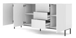 ARTBm Komoda RAVENNA B 3D3S 200 | biela matná Prevedenie: Biela matná / čierne nohy