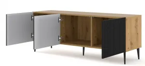 ARTBm TV stolík RAVENNA B 3D 150  | dub artisan / čierna matná Prevedenie: Dub artisan / čierny mat  / čierne nohy